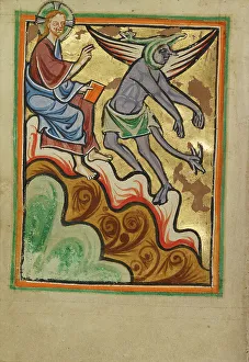 Illuminations Painting Prints: The Third Temptation, about 1190-1200. Creator: Unknown