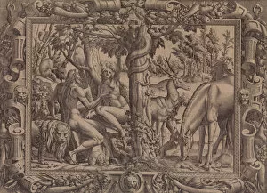 Adam Gallery: The Temptation of Eve, 1535-55. Creator: Jean Mignon
