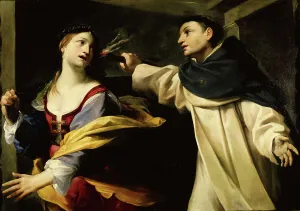 Bolognese School Prints: The Temptation of Saint Thomas Aquinas