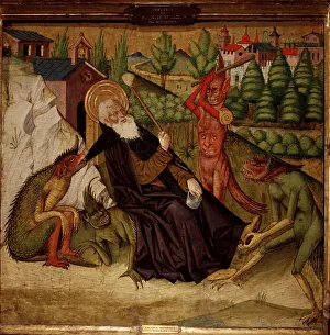 Anchorite Collection: The Temptations of St. Anthony anchorite of Tebaida, tempera on panel