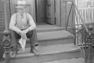 A tenant, 61st Street between 1st and 3rd Avenues, New York, 1938. Creator: Walker Evans