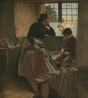 Mending Collection: The Tender Grace of a Day that is Dead, late 19th century, (c1930). Creator: Walter Langley