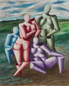 Alberto 1891 1952 Prints: The tender quartet (Homage to Raphael), 1928. Creator: Savinio; Alberto (1891-1952)