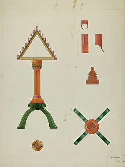 Lighting Device Prints: Tenebrae Candelabra, c. 1936. Creator: David P. Willoughby