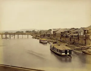 Albumen Print Hand Colored Prints: Tenjin Bashi, 1865. Creator: Unknown