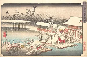 Tenmangu Shrine at Kameido in Snow, ca. 1833-43. ca. 1833-43. Creator: Ando Hiroshige