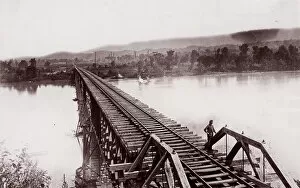 Railway Bridge Gallery: Tennessee River at Bridgeport, ca. 1864. Creator: George N. Barnard