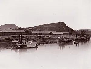 Steamboats Prints: Tennessee River at Chattanooga (81 Lookout Mountain Spur), ca. 1864. Creator: George N