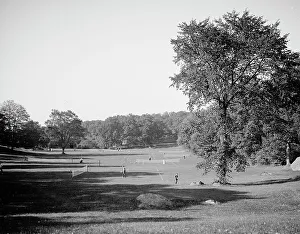 Tennis courts, Franklin Park, Boston, Mass. c1906. Creator: Unknown
