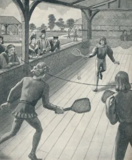 Real Tennis Prints: Tennis in the Days of the Tudors, c1934