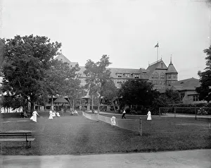Tennis Court Prints: Tennis at Manhansett [sic] House, Shelter Island, N.Y. c1904. Creator: Unknown