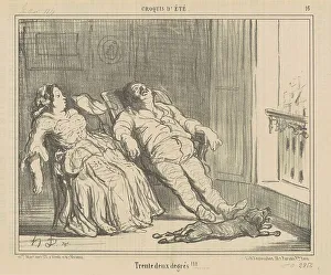 Sunbathing Prints: Tent deux degrés!!!, 19th century. Creator: Honore Daumier