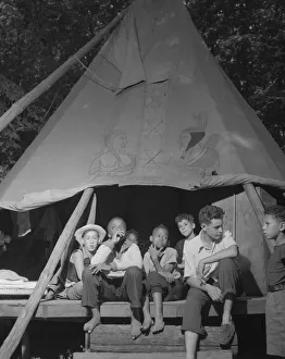 Camping Gallery: Tent mates at Camp Nathan Hale, Southfields, New York, 1943 Creator: Gordon Parks