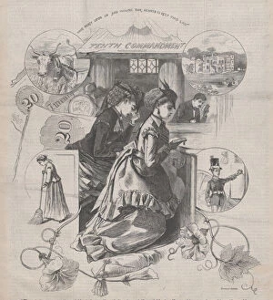 Church Service Gallery: Tenth Commandment (Harpers Weekly, Vol. XIV), 1870. Creator: Unknown