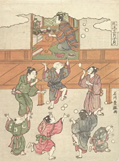 Blowing Bubbles Prints: The Tenth Month, ca. 1767. Creator: Ishikawa Toyomasa