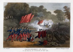 Madeley Prints: Tenth Regiment of Foot, at the Battle of Steenkerque, 3rd August 1692. Artist: Madeley