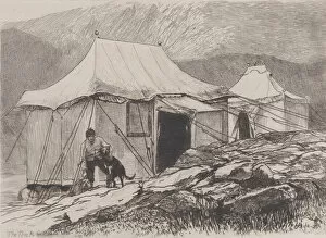 Camping Gallery: The Tents (from 'The Portfolio'), 1880. Creator: Hubert von Herkomer