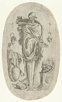 Term in the Form of an Old Man Warming His Hands, 1535-55. Creator: Jean Mignon Term in the Form of an Old Man Warming His Hands, 1535-55. Creator: Jean Mignon