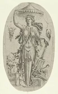 Term in the Form of a Woman with Musical Instrument, 1535-55. Creator: Jean Mignon