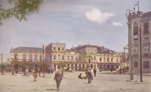Alured Gray Prints: Terminus of the Central Railway of Brazil, Rio de Janeiro, 1914. Artist: Edgar L Pattison
