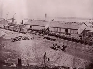 Freight Wagon Prints: Terminus of U. S. Military Railroad, City Point, Virginia, 1861-65