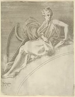 Muses Gallery: Terpsichore, from the series Twelve Muses and Goddesses, ca. 1542-45. Creator: Leon Davent