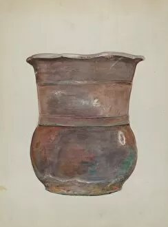 Flower Vase Collection: Terra Cotta Flower Jar, c. 1936. Creator: Cecily Edwards