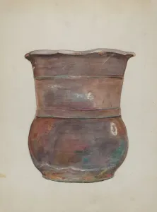 Flower Vase Collection: Terra Cotta Flower Jar, c. 1936. Creator: Cecily Edwards