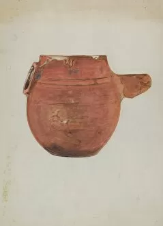 Terracotta Collection: Terra Cotta Pot, c. 1936. Creator: Cecily Edwards