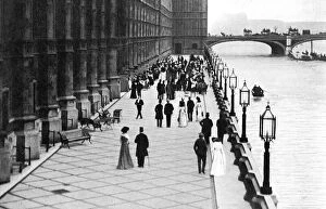 Wright Collection: The Terrace, afternoon tea, Palace of Westminster, London, c1905