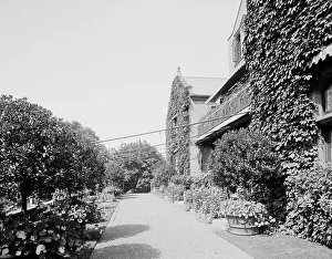 On the front terrace, country home of W.E.S. Griswold, Lenox, Mass. c.between 1910 and 1920. Creator: Unknown
