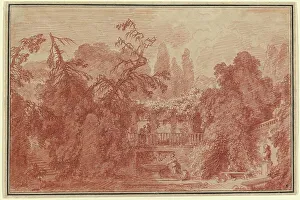 Terrace and Garden of an Italian Villa, 1762/1763. Creator: Jean-Honore Fragonard