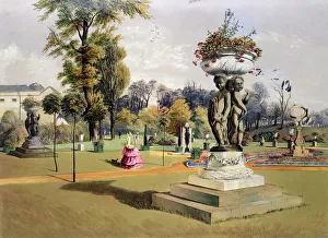 Brooke Prints: The Terrace Garden, Woburn Abbey, Berkshire, mid 19th century. Artist: E Adveno Brooke