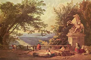 1750s Prints: The Terrace of Marly, 1750. Creator: Hubert Robert