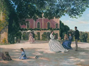 Country Estate Prints: The Terrace at Meric, 1867. Artist: Bazille, Frederic (1841-1870)