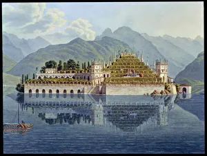 Piedmont Prints: The terraced gardens, Isola Bella, Lake Maggiore, Italy, 1819