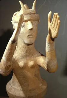 Terracotta Goddess from shrine at Karphi, Lassithi, Crete, c12th century BC