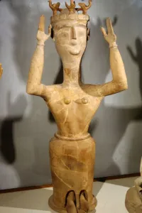 Terracotta Prints: Terracotta Goddess from shrine at Karphi, Lassithi, Crete, c12th century BC