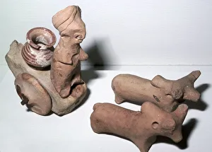 Terracotta model cart and bullocks, Indus Valley, Harappa, c3000- c2500 BC