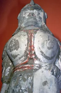 Six Dynasties Prints: Terracotta painted soldier from the six dynasties period, China