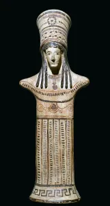 Boeotia Prints: Terracotta statuette of a goddess