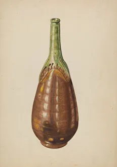 Al Curry Collection: Terracotta Wine Bottle, 1935 / 1942. Creator: Al Curry