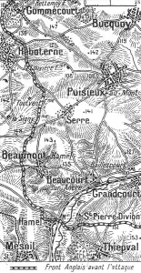 Terrain de l'offensive britannique sur les deux rives de l'Ancre, 1916. Creator: Unknown