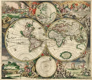 Whale Collection: Terrarum Orbis Tabula after G. a Schagen. C. 1689