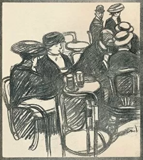 Terrasse De Cafe, c1920, (1923). Artist: Maxime Dethomas