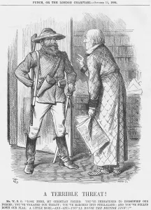 1880 1881 Prints: A Terrible Threat!, 1884. Artist: Joseph Swain