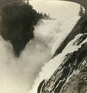 Force Of Nature Collection: Terrific splendor of the mighty Riukan Falls, where it begins its 800 foot drop, Norway, c1905