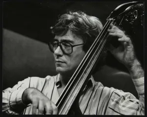 Hertfordshire Gallery: Terry Davies playing double bass at The Fairway, Welwyn Garden City, Hertfordshire, 16 June 1991