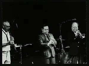 Terry Prints: Terry Lightfoot, Peanuts Hucko and Billy Butterfield playing at Potters Bar