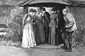 Tess of the D'Urbervilles, By Thomas Hardy; As he passed them he kissed them in succes... 1891 Creator: Hubert von Herkomer. Tess of the D'Urbervilles, By Thomas Hardy; As he passed them he kissed them in succes